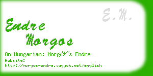 endre morgos business card